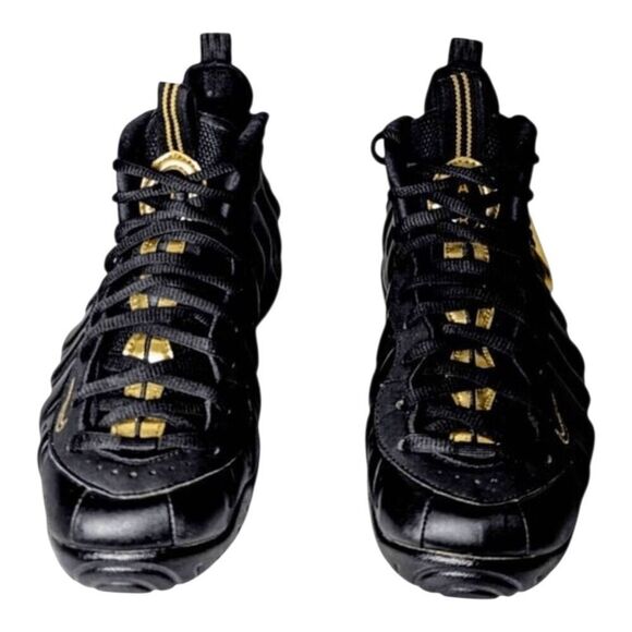 NIKE Air Foamposite Pro \'Black Metallic Gold\' Sneakers Size 7 main image 4